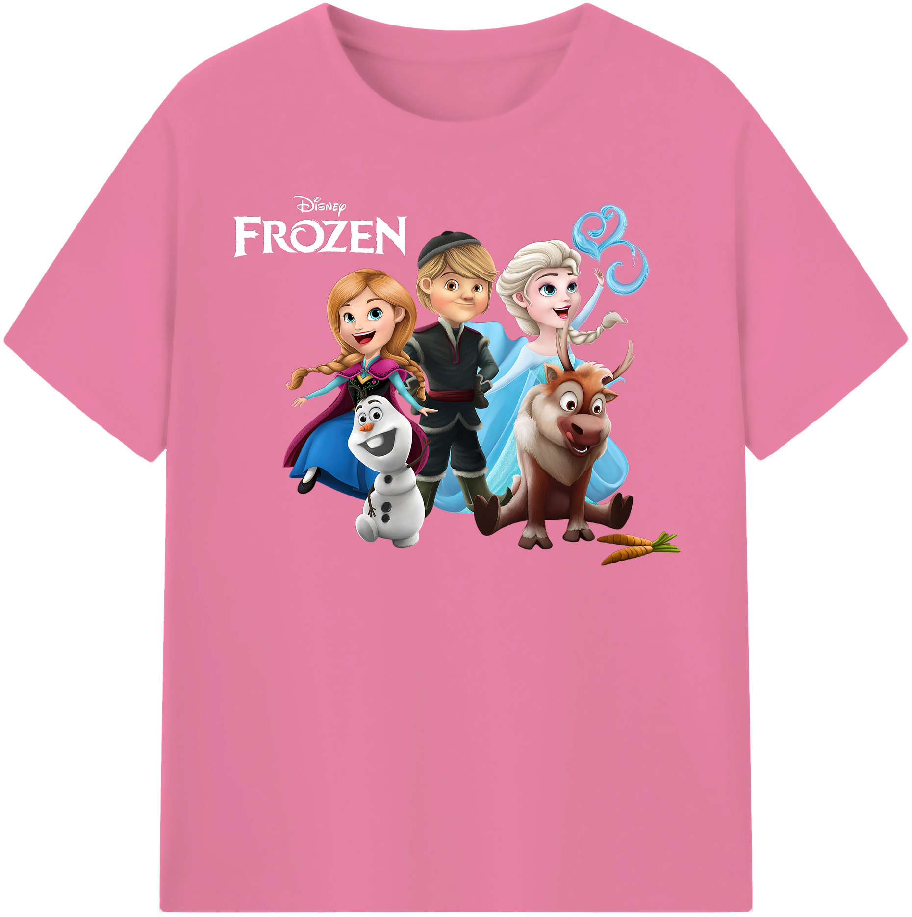 （画像用） アナと雪の女王 アンナ エルサ Frozen Anna Elsa 綿100％半袖Tシャツ（フロントプリント）